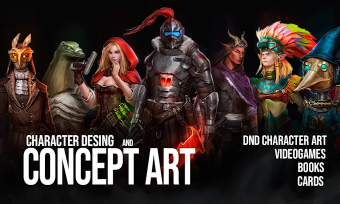 I will paint character concept art and illustrations for you