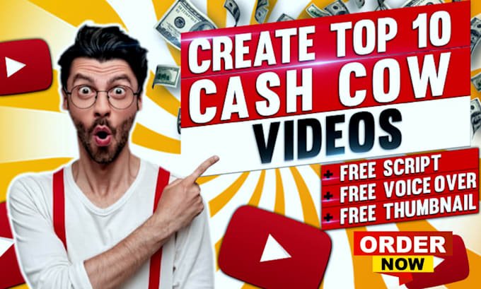 I will create top 10 video and faceless cash cow youtube video editing - Image 3